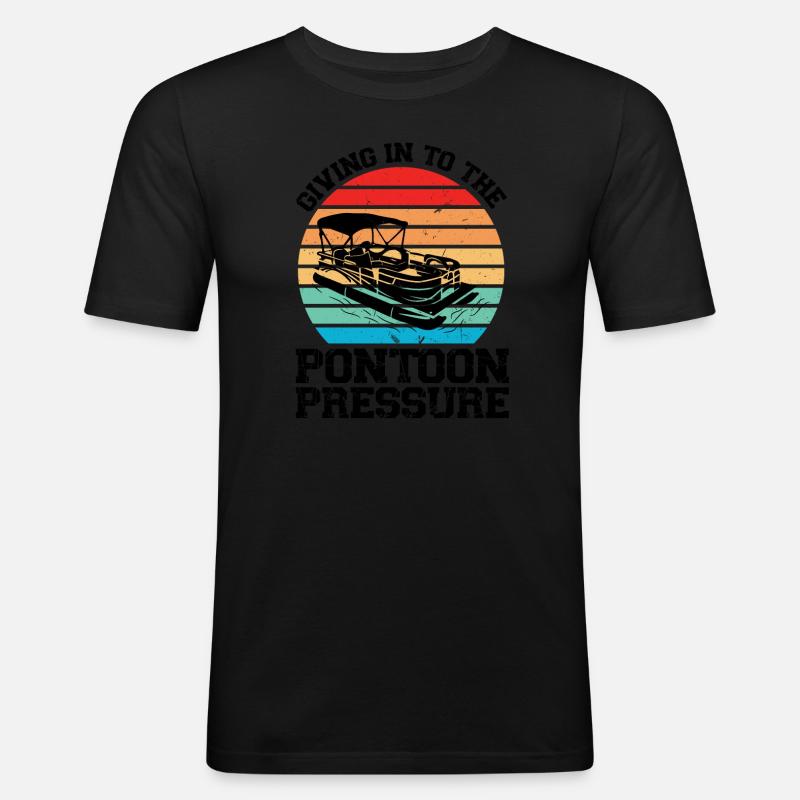 Ponton Pontonierboot Geschenk - Männer Slim Fit T-Shirt - Schwarz