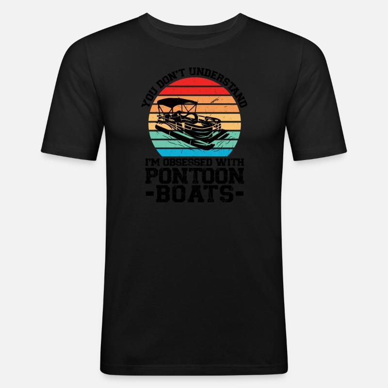 Ponton Pontonierboot Geschenk - Männer Slim Fit T-Shirt - Schwarz