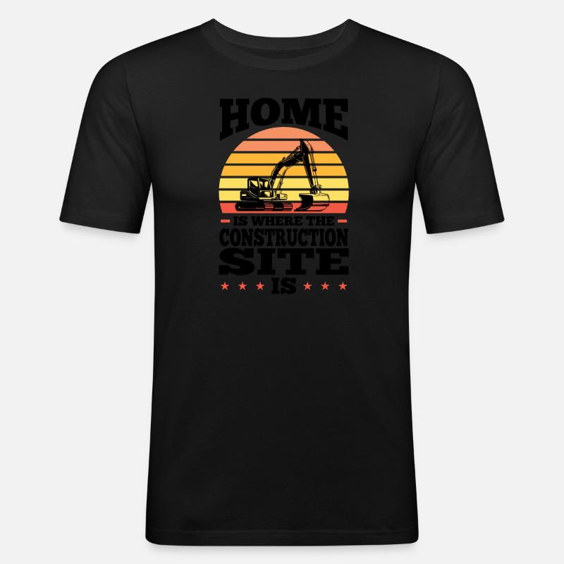 Baustelle Bauherr Geschenk - Männer Slim Fit T-Shirt - Schwarz