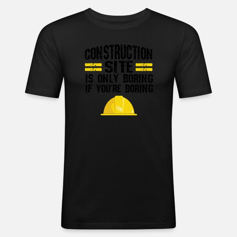 Baustelle Bauherr Geschenk - Männer Slim Fit T-Shirt - Schwarz