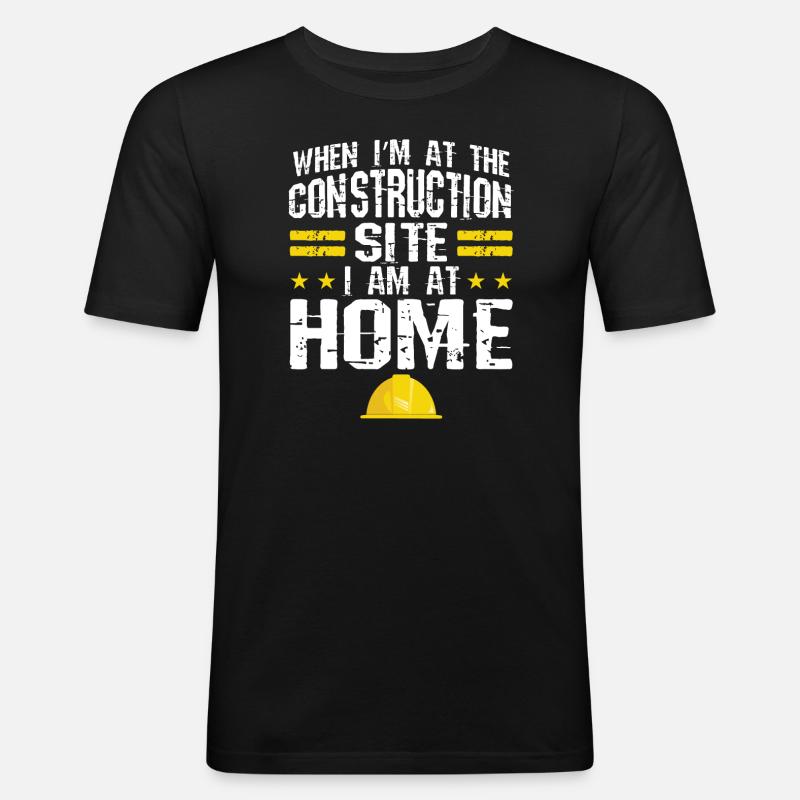Baustelle Bauherr Geschenk - Männer Slim Fit T-Shirt - Schwarz
