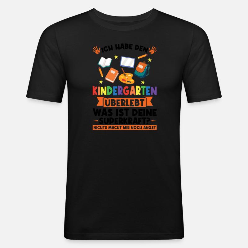 Kindergarten Abschluss Kindergarten Geschenk - Männer Slim Fit T-Shirt - Schwarz