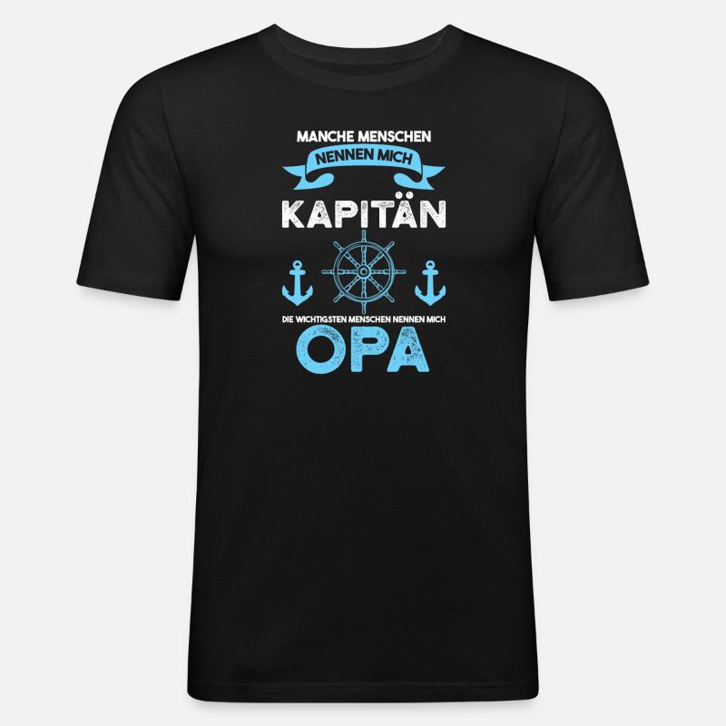 Boot Opa Großvater Geschenk - Männer Slim Fit T-Shirt - Schwarz