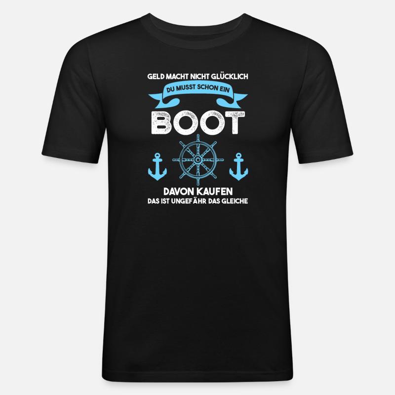Boot Segeln Bootfahrer Geschenk - Männer Slim Fit T-Shirt - Schwarz