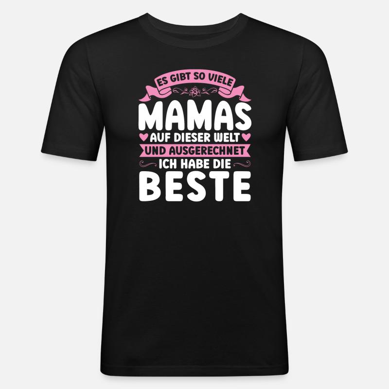 Mutter Mama Tochter Geschenk - Männer Slim Fit T-Shirt - Schwarz