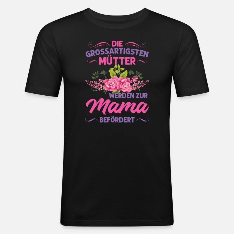 Mutter Mama Tochter Geschenk - Männer Slim Fit T-Shirt - Schwarz