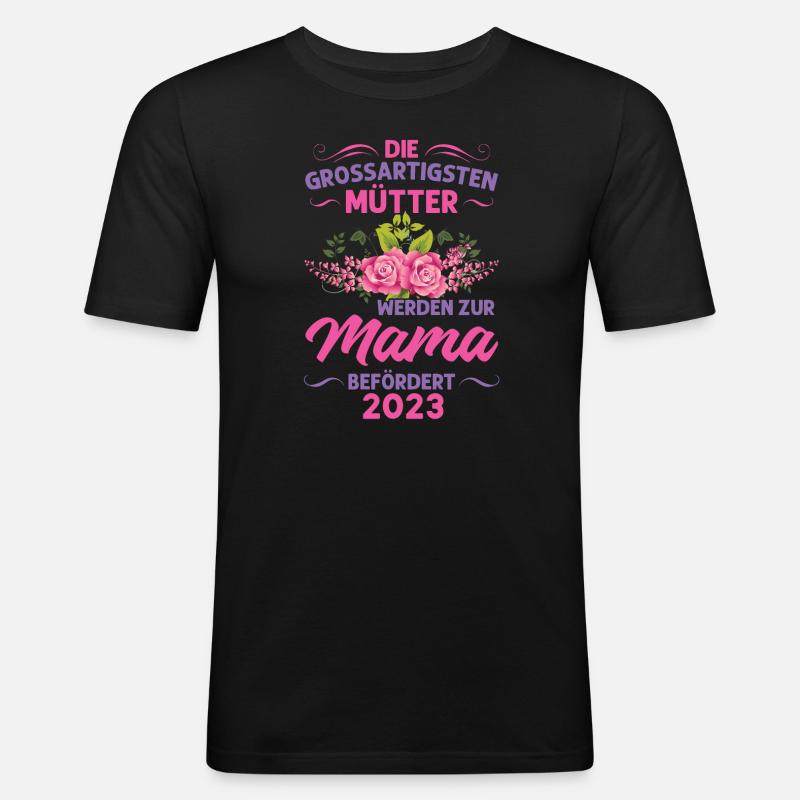 Mutter Mama Tochter Geschenk - Männer Slim Fit T-Shirt - Schwarz