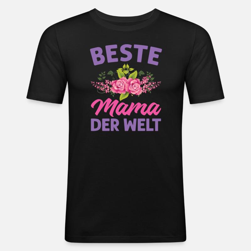 Mutter Mama Tochter Geschenk - Männer Slim Fit T-Shirt - Schwarz