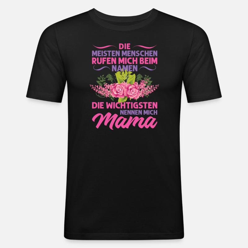 Mutter Mama Tochter Geschenk - Männer Slim Fit T-Shirt - Schwarz
