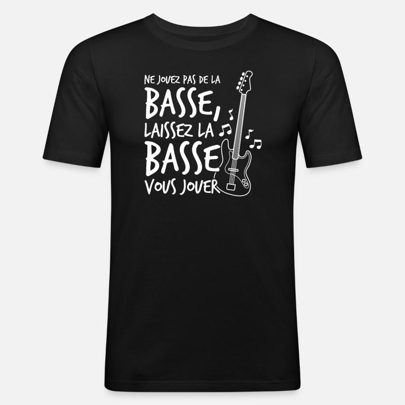 Guitar Basse Basse Guitar Geschenk - Männer Slim Fit T-Shirt - Schwarz
