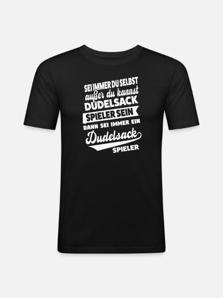 Dudelsack Musiker Sackpfeife Geschenk - Männer Slim Fit T-Shirt - Schwarz