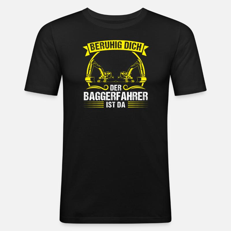 Baggerfahrer Beruf Bagger-Fahrer Geschenk - Männer Slim Fit T-Shirt - Schwarz