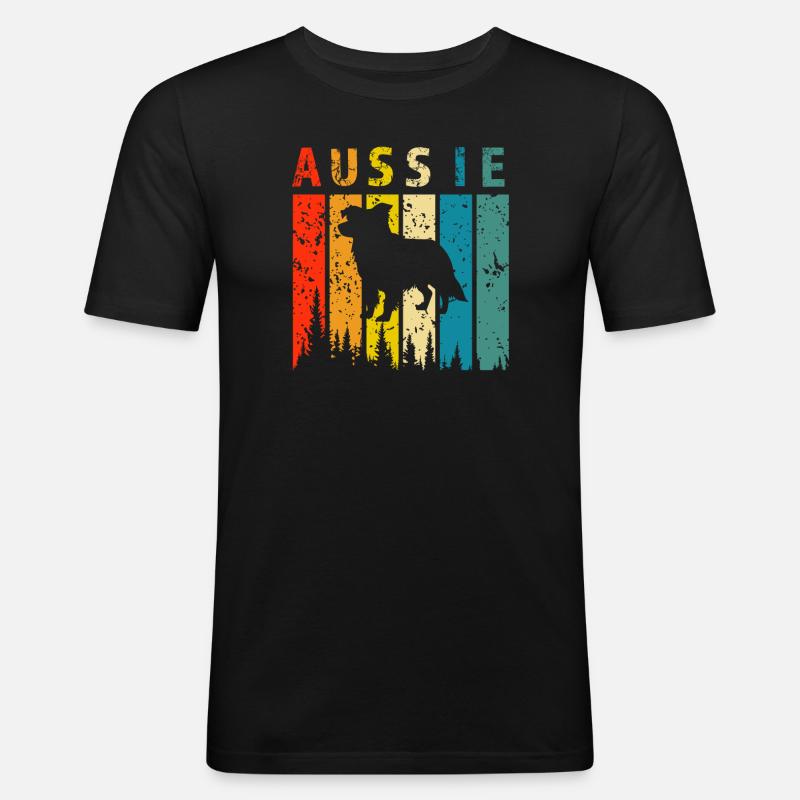 aussie retro design aussie Geschenk - Männer Slim Fit T-Shirt - Schwarz