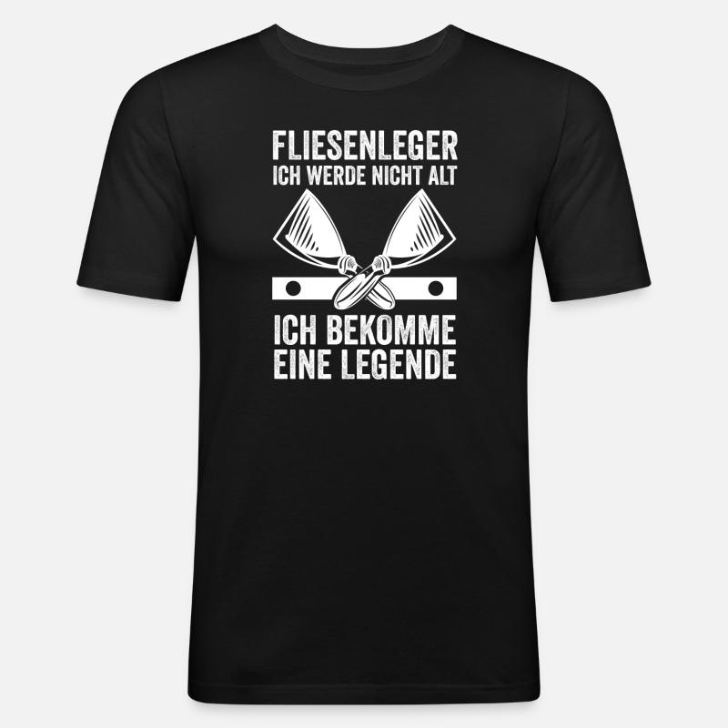 Fliesenleger Beruf Plattenleger Geschenk - Männer Slim Fit T-Shirt - Schwarz