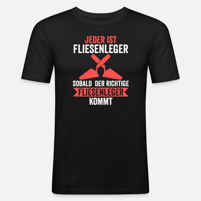 Fliesenleger Beruf Bodenleger Geschenk - Männer Slim Fit T-Shirt - Schwarz