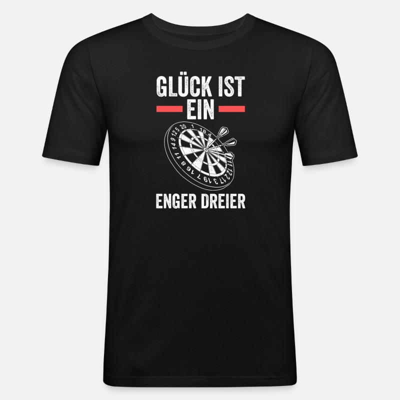 Darts Darten Darter Geschenk - Männer Slim Fit T-Shirt - Schwarz