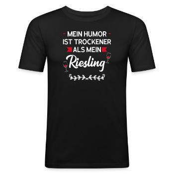 Wein Riesling Weintrinker Geschenk - Männer Slim Fit T-Shirt - Schwarz - Vorne - Nik (191cm)