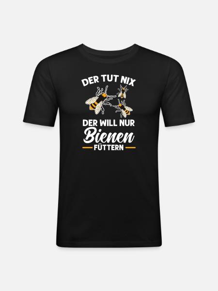 Imker Bienen Imkern Geschenk - Männer Slim Fit T-Shirt - Schwarz