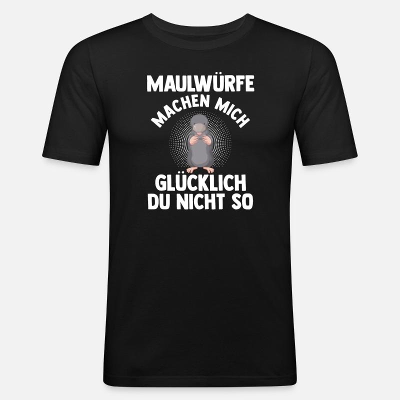 Maulwurf Garten Mole Geschenk - Männer Slim Fit T-Shirt - Schwarz