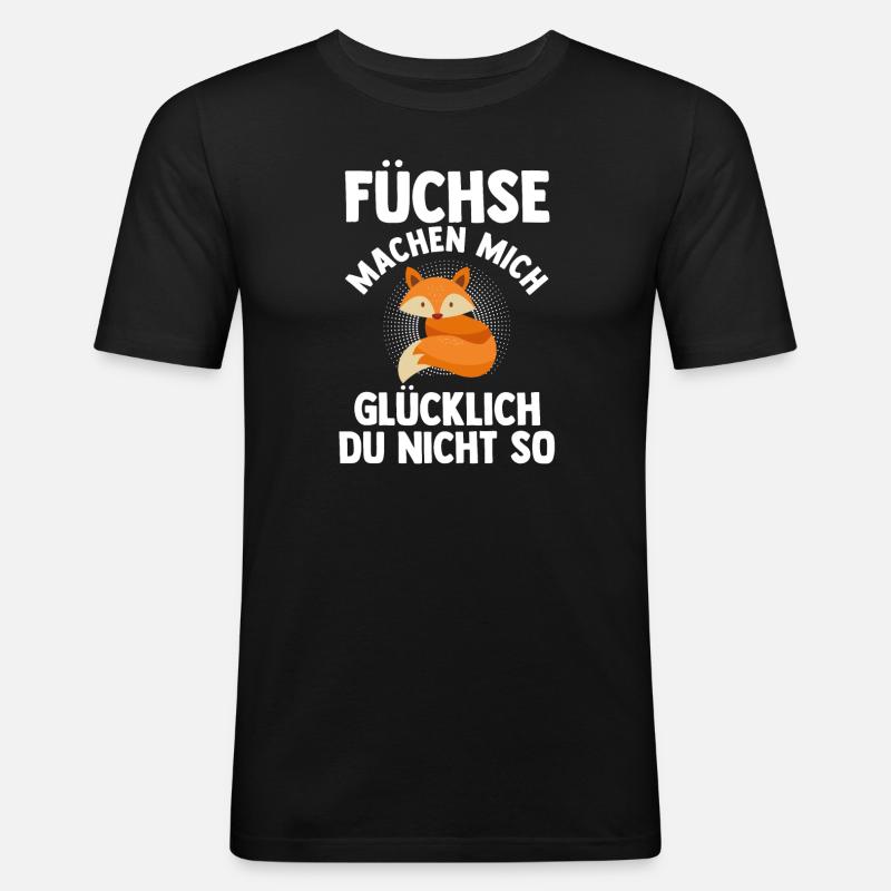 Fuchs Tier Fuchs Geschenk - Männer Slim Fit T-Shirt - Schwarz