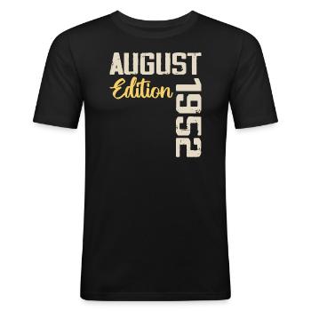 Jubiläum August 1952 - Limitierte Auflage August 1952 - Männer Slim Fit T-Shirt - Schwarz - Vorne - Nik (191cm)