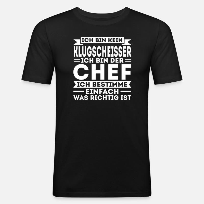 Chef Chefin Geschenk - Männer Slim Fit T-Shirt - Schwarz