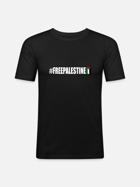 Free palestine - T-shirt près du corps Homme - noir