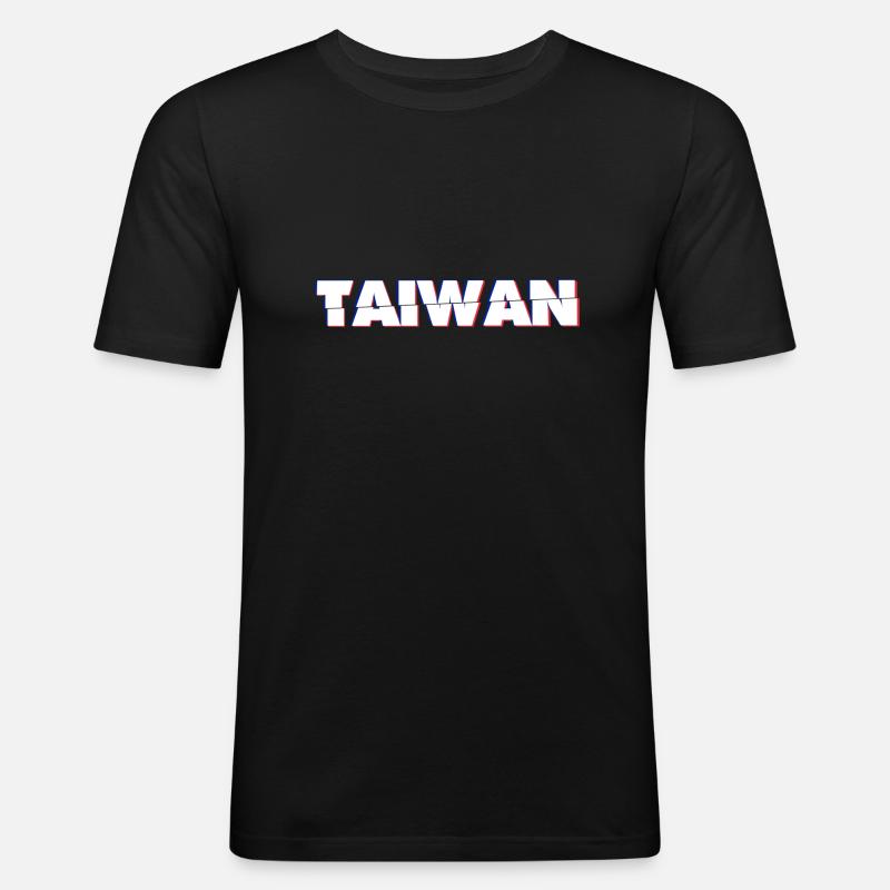 Taiwan - Männer Slim Fit T-Shirt - Schwarz