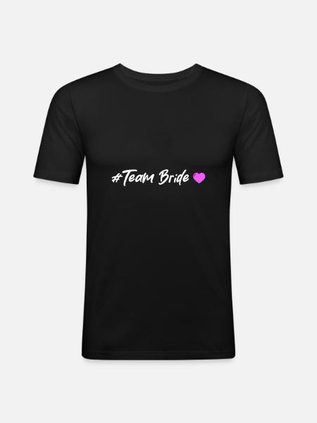 Team Bride Heart - Men's Slim Fit T-Shirt - black