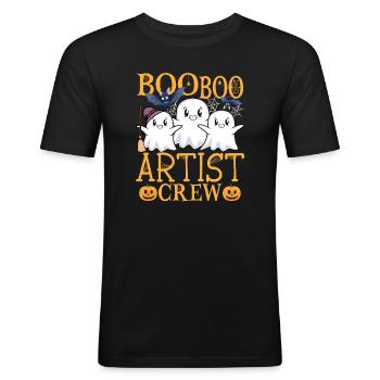 Künstler uu Lustiger Künstler - Männer Slim Fit T-Shirt - Schwarz - Vorne - Nik (191cm)