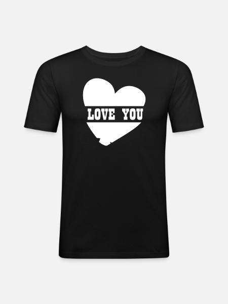 LOVE YOU - Men's Slim Fit T-Shirt - black
