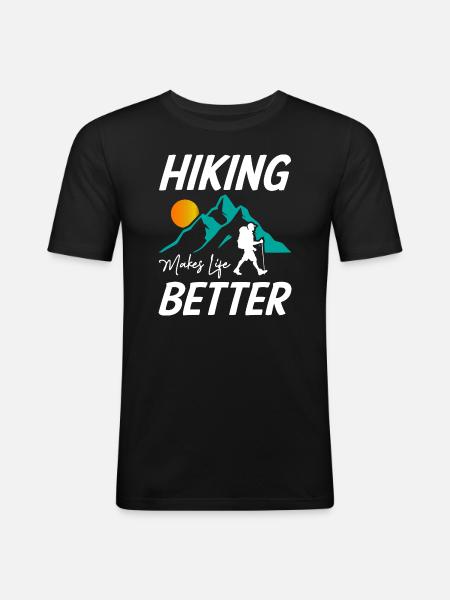 Hiking Makes Life Better - Men's Slim Fit T-Shirt - black