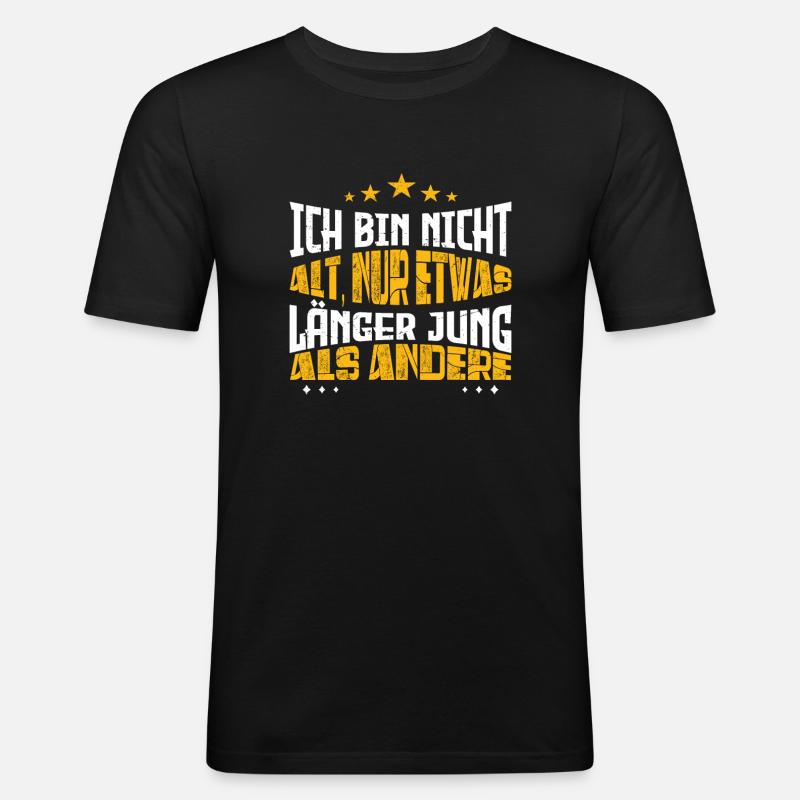 Ich bin nicht alt - Männer Slim Fit T-Shirt - Schwarz