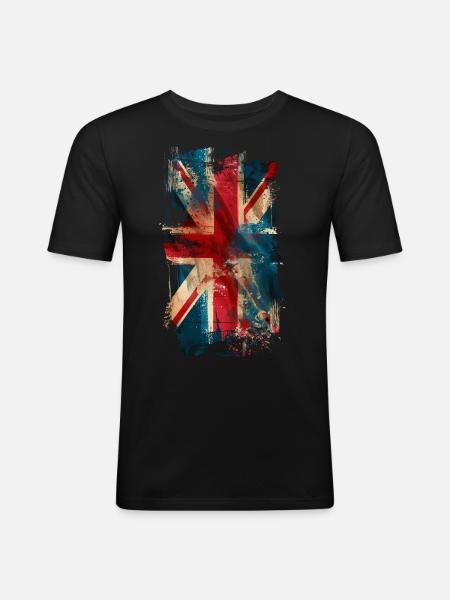 Vintage Union Jack - Men's Slim Fit T-Shirt - black
