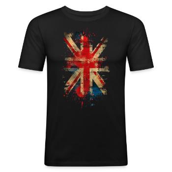 L’Union Jack - T-shirt près du corps Homme - noir - Devant - Nik (191cm)