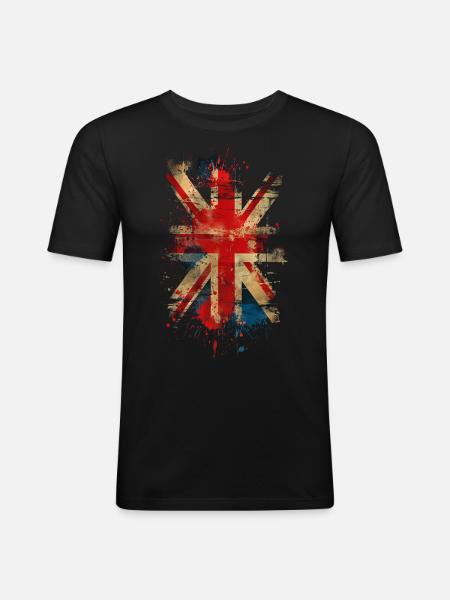 Union Jack - Männer Slim Fit T-Shirt - Schwarz