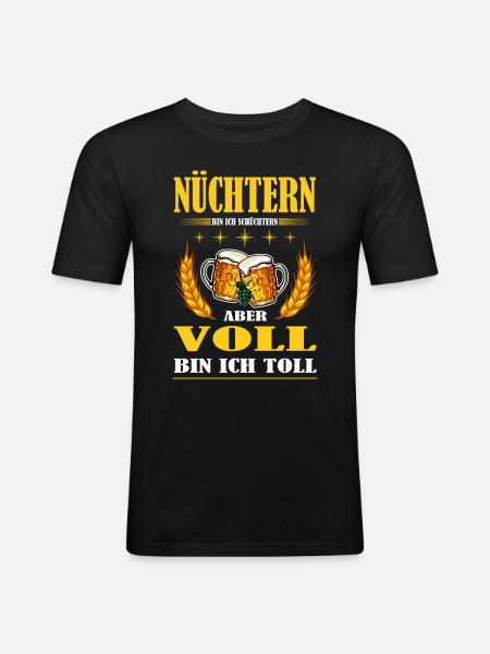 Nüchtern - Männer Slim Fit T-Shirt - Schwarz