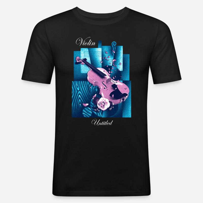 Geigen-Ästhetik - Männer Slim Fit T-Shirt - Schwarz