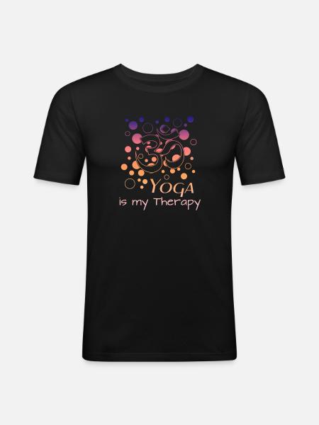 Yoga - Männer Slim Fit T-Shirt - Schwarz