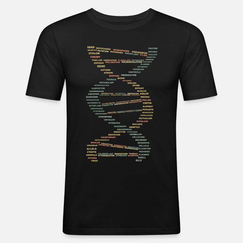 DNA Evolution Medizin - Männer Slim Fit T-Shirt - Schwarz