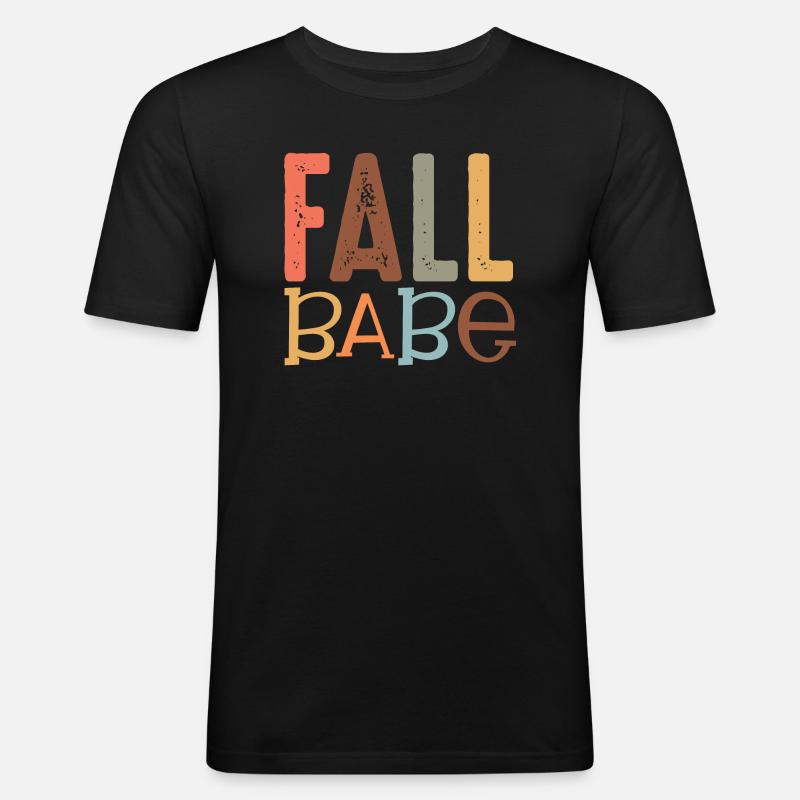 Herbst Babe - Männer Slim Fit T-Shirt - Schwarz