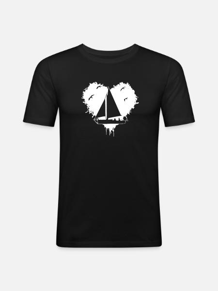 Segeln Sailing - Männer Slim Fit T-Shirt - Schwarz