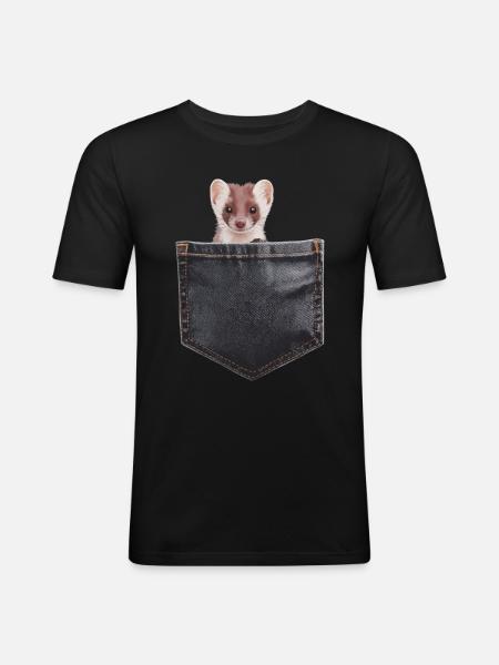 Wiesel - Männer Slim Fit T-Shirt - Schwarz