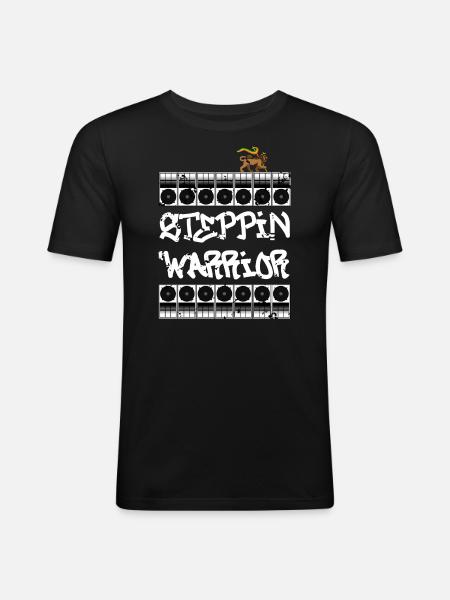 Steppin Warrior - Männer Slim Fit T-Shirt - Schwarz
