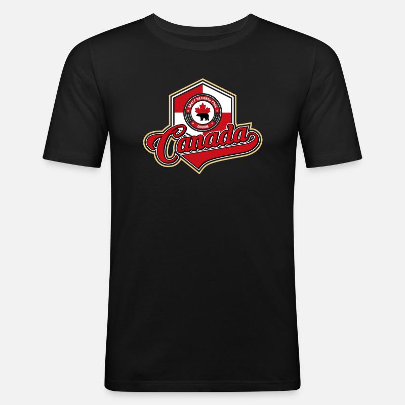 Canada - Männer Slim Fit T-Shirt - Schwarz