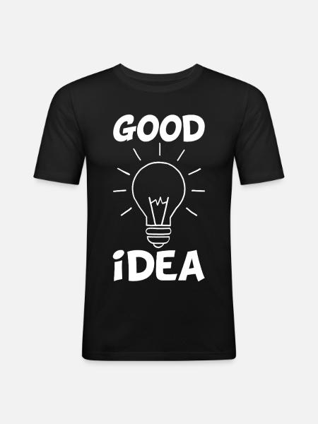 La bonne idée (blanc) - T-shirt près du corps Homme - noir
