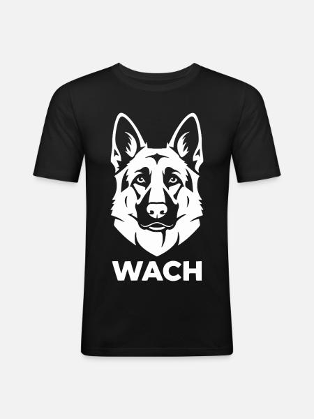 Wachhund Silhouette Schäferhund - Männer Slim Fit T-Shirt - Schwarz