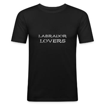 Labrador Lovers - Hund Hündin Retriever Geschenk - Männer Slim Fit T-Shirt - Schwarz - Vorne - Nik (191cm)