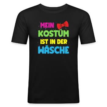 Kostüm Ist In Der Wäsche Karneval Köln & Fasching - Männer Slim Fit T-Shirt - Schwarz - Vorne - Nik (191cm)