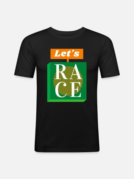 La course - T-shirt près du corps Homme - noir